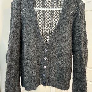 Free People Cropped Alpaca Cardigan Sweater